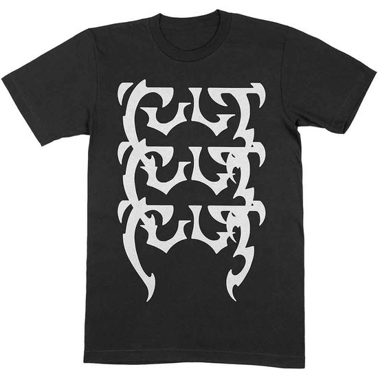 The Cult Unisex T-Shirt: Repeating Logo (Black) - Cult - The - Gadżety -  - 5056368663734 - 9 marca 2021