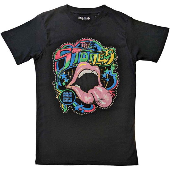 Cover for The Rolling Stones · The Rolling Stones Unisex T-Shirt: Some Girls Neon Tongue (Embellished) (T-shirt) [size M]