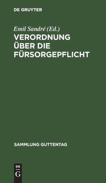 Cover for Emil Sandr? · Verordnung ?ber Die F?rsorgepflicht (N/A) (1925)