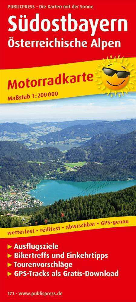 Cover for Publicpress · Southeast Bavaria - Austrian Alps, motorcycle map 1:200,000 (Kort) (2017)