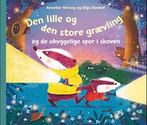 Cover for Annette Herzog · Den lille og den store grævling og de uhyggelige spor i skoven (Hardcover Book) [1. Painos] (2023)