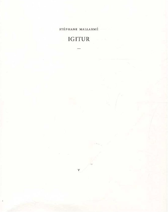 Cover for Stéphane Mallarmè · Igitur (Sewn Spine Book) [1st edition] (2016)
