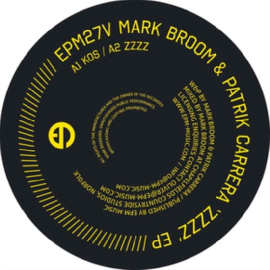 Cover for Mark Broom &amp; Patrik Carrera · Zzzz EP (LP) (2023)