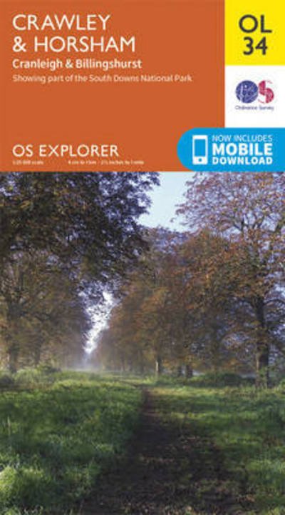 Cover for Ordnance Survey · Crawley &amp; Horsham, Cranleigh &amp; Billingshurst - OS Explorer Map (Map) [May 2015 edition] (2015)