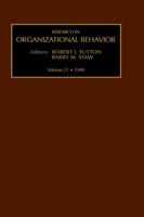 Cover for Staw · Research in Organizational Behavior - Research in Organizational Behavior (Gebundenes Buch) (1999)