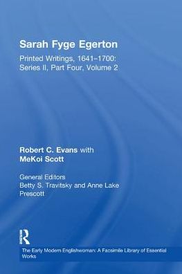 Cover for Robert C. Evans · Sarah Fyge Egerton: Printed Writings, 1641–1700: Series II, Part Four, Volume 2 - The Early Modern Englishwoman: A Facsimile Library of Essential Works &amp; Printed Writings, 1641-1700: Series II, Part Four (Taschenbuch) (2019)