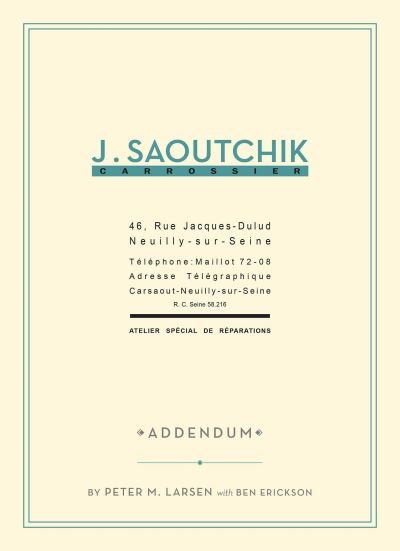 Cover for Peter M Larsen · J. Saoutchik Carrossier: Addendum (Hardcover Book) (2024)