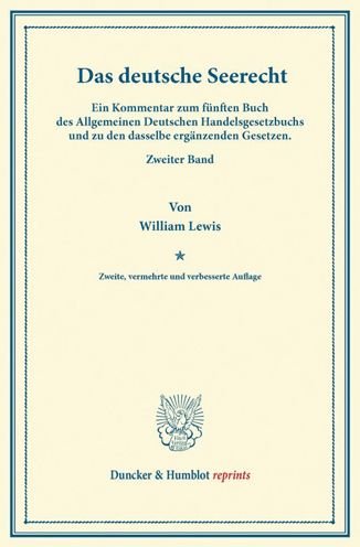 Das deutsche Seerecht. - Lewis - Bøger -  - 9783428165735 - 2. august 2013