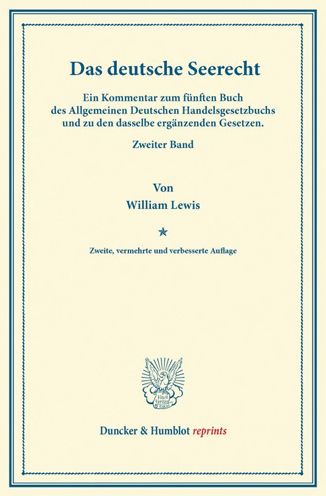 Das deutsche Seerecht. - Lewis - Bøger -  - 9783428165735 - 2. august 2013