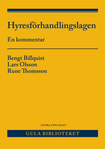 Cover for Rune Thomsson · Hyresförhandlingslagen och anslutande lagstiftning : en kommentar (Buch) (2019)