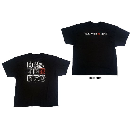 Disturbed Unisex T-Shirt: Are You Ready? (Back Print) - Disturbed - Produtos -  - 5056368614736 - 