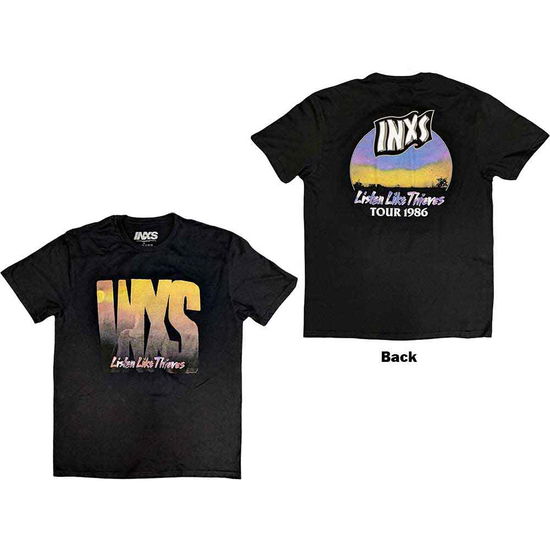 Cover for Inxs · INXS Unisex T-Shirt: Listen Like Thieves Tour (Black) (Back Print) (T-shirt) [size S] (2023)