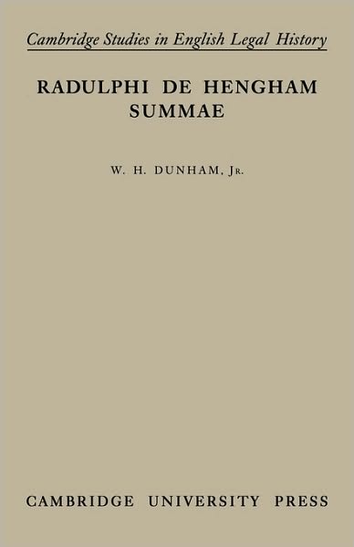 Cover for Radulphi De Hengham · Summae (Paperback Book) (2010)