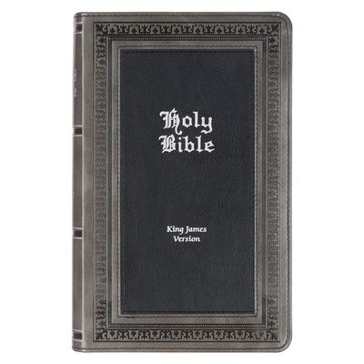 Cover for Christian Art Publishers · KJV Holy Bible, Giant Print Standard Size, Two-tone Gray Black Faux Leather w/Thumb Index and Ribbon Marker, Red Letter, King James Version (Läderbok) (2021)