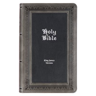 Cover for Christian Art Publishers · KJV Holy Bible, Giant Print Standard Size, Two-tone Gray Black Faux Leather w/Thumb Index and Ribbon Marker, Red Letter, King James Version (Skinnbok) (2021)