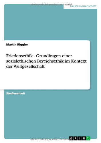 Cover for Riggler · Friedensethik,Grundfragen (Book) [German edition] (2010)