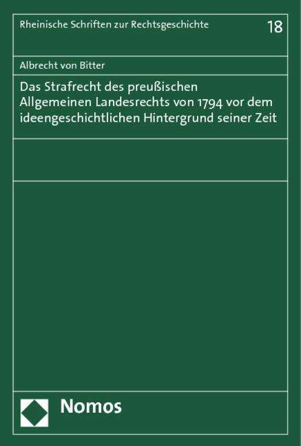 Cover for Bitter · Das Strafrecht des Preußischen A (Book) (2013)