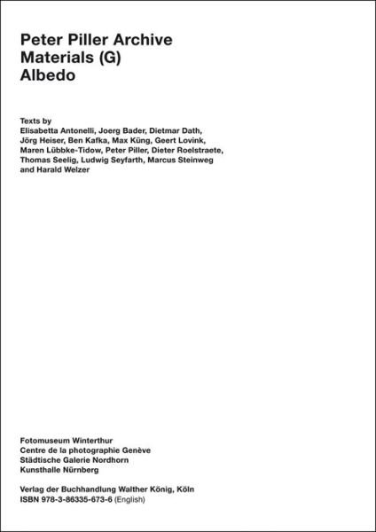 Cover for Peter Piller Archive, Materials (G) Albedo (Taschenbuch) (2015)
