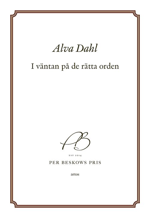 Cover for Alva Dahl · I väntan på de rätta orden (Bok) (2023)