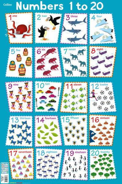 Numbers 1 - 20 - Collins Children’s Poster - Collins Kids - Bøker - HarperCollins Publishers - 9780008304737 - 28. juni 2018