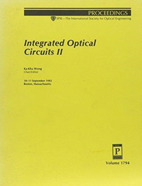 Cover for Wong · Integrated Optical Circuits Ii (Paperback Book) (2006)