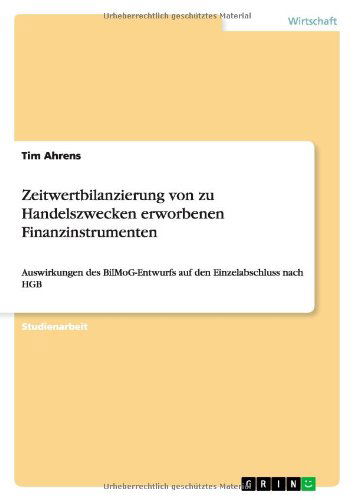 Cover for Ahrens · Zeitwertbilanzierung von zu Hand (Paperback Book) [German edition] (2010)