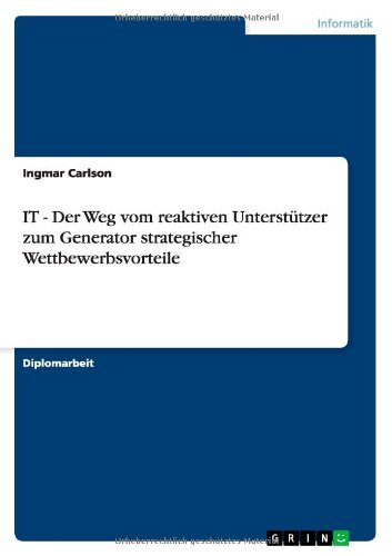 Cover for Carlson · IT - Der Weg vom reaktiven Unte (Book) [German edition] (2013)