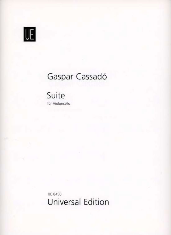 Cover for Cassadó · Suite, für Violoncello (Book)