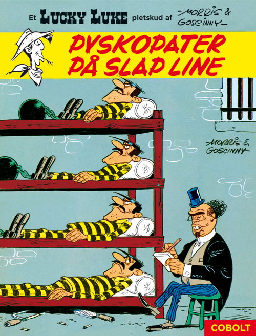 Cover for René Goscinny · Lucky Luke: Lucky Luke: Pyskopater på slap line – et Lucky Luke-pletskud af Morris &amp; Goscinny (Bound Book) [1. Painos] (2025)