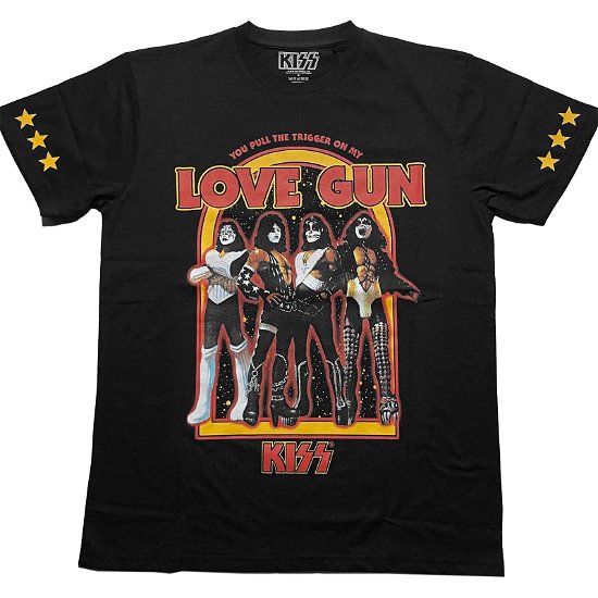 Kiss · KISS Unisex T-Shirt: Love Gun Stars (Sleeve Print) (T-shirt) [size S]