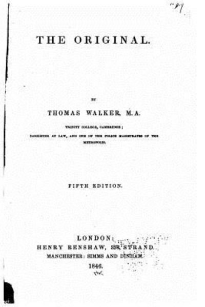 Cover for Thomas Walker · The Original (Paperback Book) (2016)