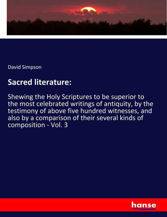 Cover for Simpson · Sacred literature: (Book) (2019)