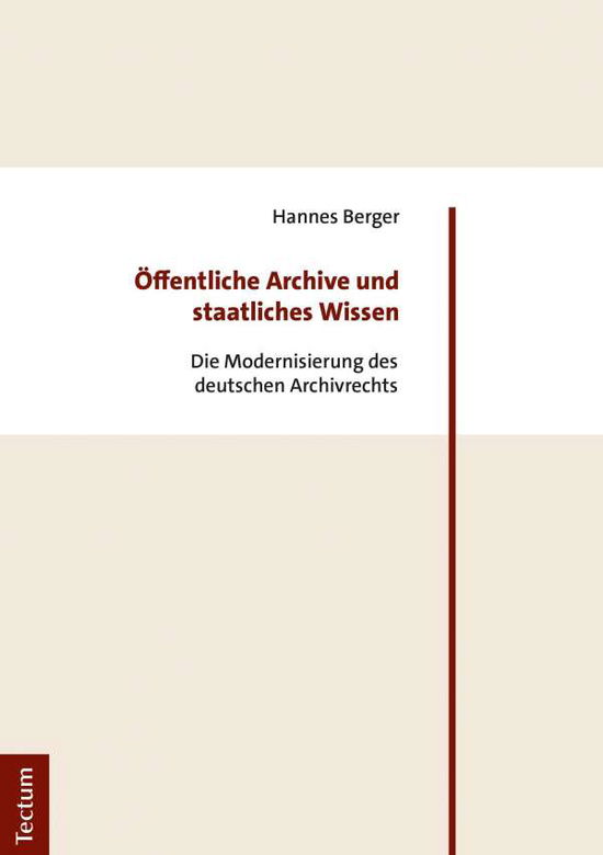 Cover for Berger · Öffentliche Archive und staatlic (Book) (2019)