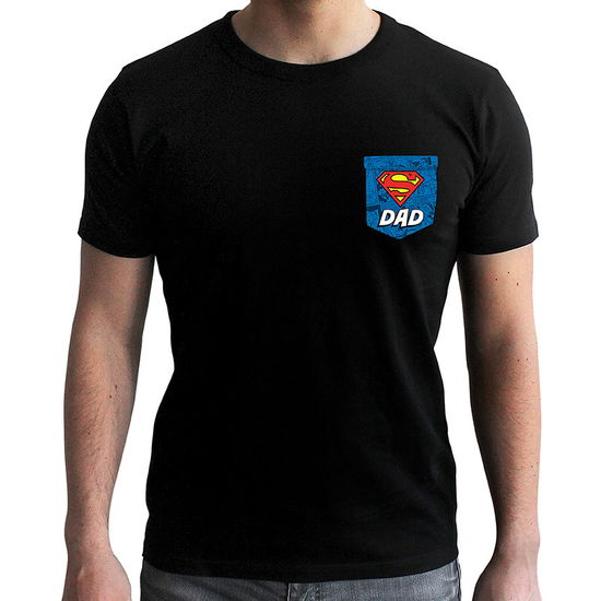 Cover for DC Comics · SUPERMAN -  Tshirt man black POCKET - Family&amp;Fri (ACCESSORY)