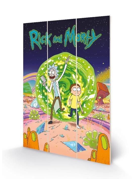 Cover for Rick &amp; Morty · RICK &amp; MORTY - Portal - Wood Print 20x29.5cm (Toys)