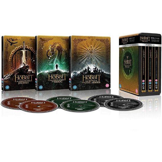 Cover for The Hobbit Trilogy Limited Edition Steelbook - Theatrical and Extended Collection (4K UHD Blu-ray) (2024)
