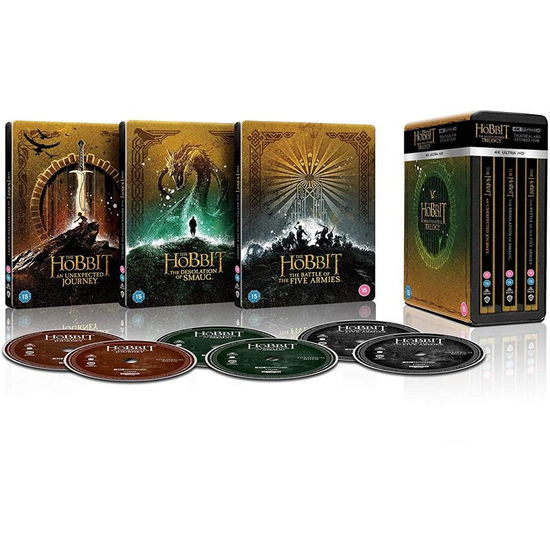 Cover for Hobbit Trilogy: Theatrical &amp; Extended Editions · The Hobbit Trilogy - Theatrical and Extended Collection (4K UHD Blu-ray) [Limited Edition Steelbook edition] (2024)