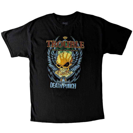 Cover for Five Finger Death Punch · Five Finger Death Punch Kids T-Shirt: Trouble (7-8 Years) (T-shirt) [size 7-8yrs] [Black - Kids edition]