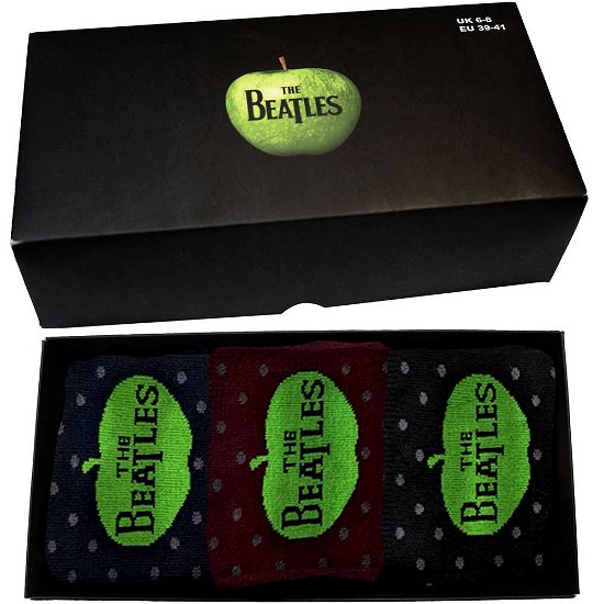 The Beatles Unisex Ankle Socks Set: Apple & Spots (UK Size 6 - 11) - The Beatles - Koopwaar -  - 5056737219739 - 