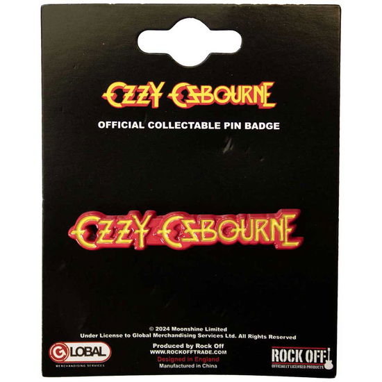Ozzy Osbourne Pin Badge: Logo - Ozzy Osbourne - Produtos - - 5056737235739 - 12 de fevereiro de 2024