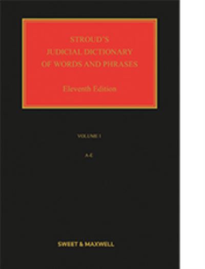 Cover for Stroud's Judicial Dictionary of Words and Phrases (Gebundenes Buch) (2023)