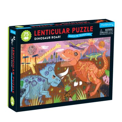 Cover for Mudpuppy · Dinosaur Roar 75 Piece Lenticular Puzzle (GAME) (2022)