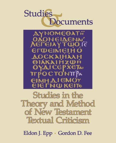 Cover for Mr. Eldon J. Epp · Studies in the Theory and Method of New Testament Textual Criticism (Paperback Book) (1993)