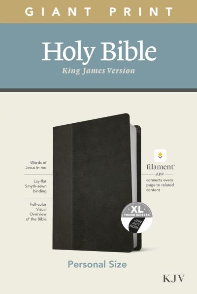 Cover for Tyndale · KJV Personal Size Giant Print Bible, Filament Enabled Edition (LeatherLike, Black / Onyx, Indexed) (Buch) (2021)
