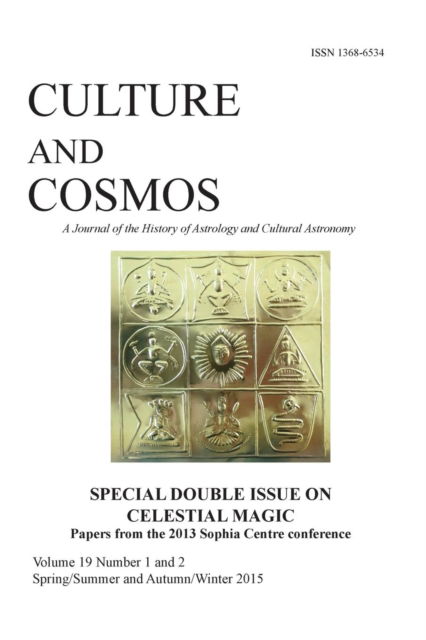 Cover for Culture and Cosmos Vol 19 1 and 2 (Paperback Book) (2017)