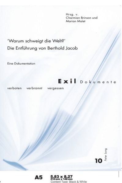 Cover for Warum schweigt die Welt? Die Entfuehrung von Berthold Jacob: Eine Dokumentation - Exil-Dokumente (Paperback Book) (2014)