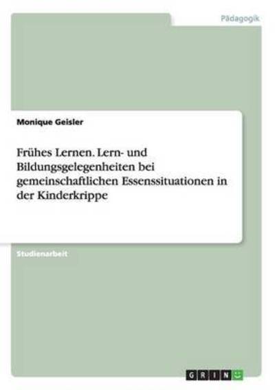 Cover for Geisler · Frühes Lernen. Lern- und Bildun (Book) (2015)