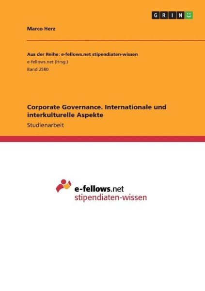 Cover for Herz · Corporate Governance. Internationa (Bok)