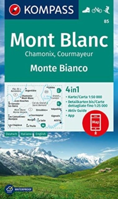 Cover for Mair-Dumont / Kompass · Kompass Wanderkarte: Mont Blanc - Monte Bianco: Chamonix - Courmayeur (Hardcover Book) (2023)