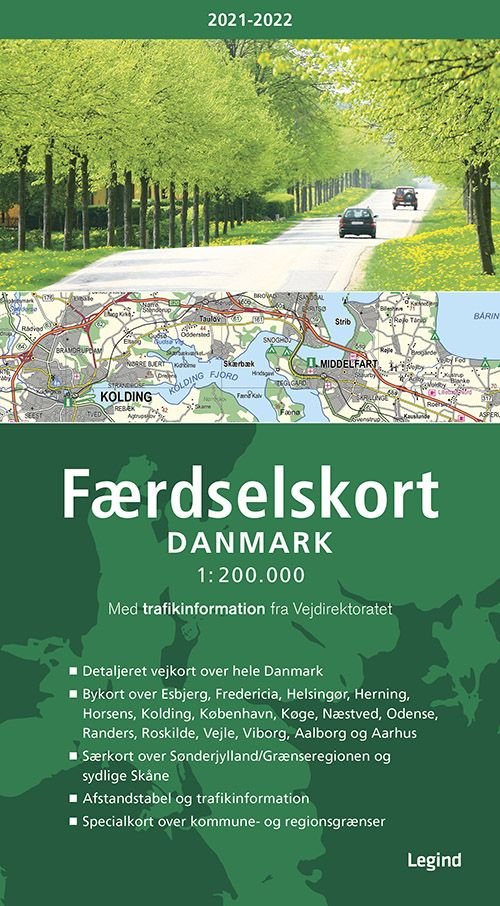 Færdselskort Danmark 2021-2022 -  - Books - Legind - 9788771558739 - October 26, 2020